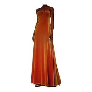 Jenny Yoo gold velvet  maxi dress. Size 0